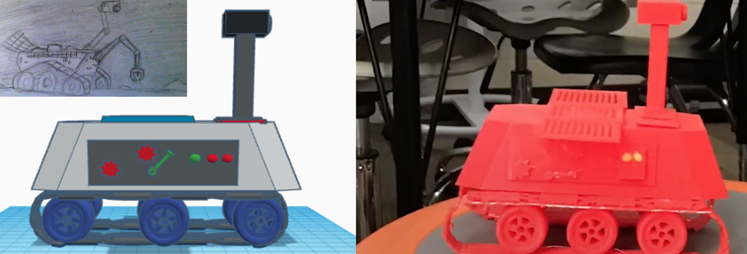Estudiantes de sexto de primaria diseñan con una impresora 3D Makerbot Sketch un Rover Lunar
